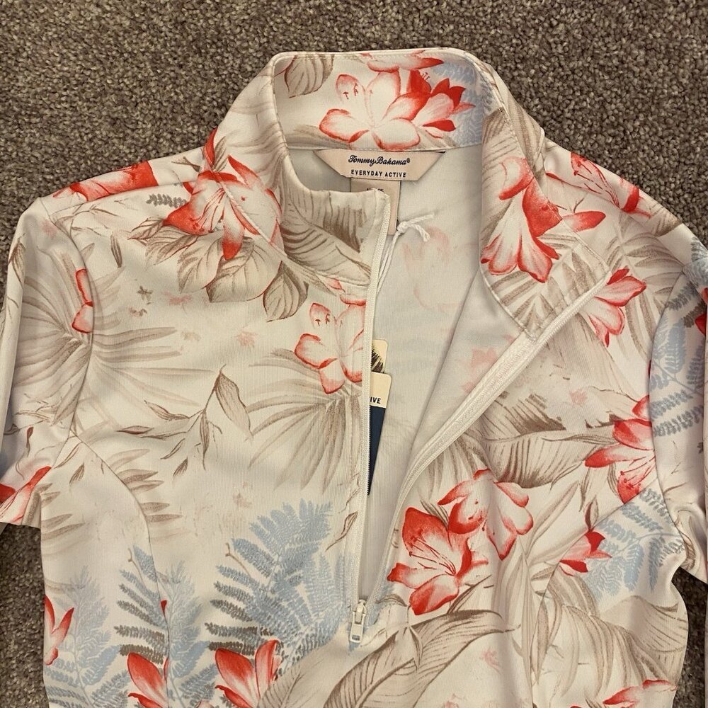 Tommy Bahama Everyday Active Women's 1/2 Zip Jacket Floral Pockets Size M NWT - Picture 4 of 13